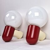 Pair of Allibert 70s space age plastic wall lamps