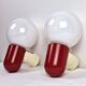 Pair of Allibert 70s space age plastic wall lamps
