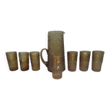 Orangeade service, carafe and seventies glasses