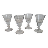 4 stemmed glasses from the 20s and 30s
