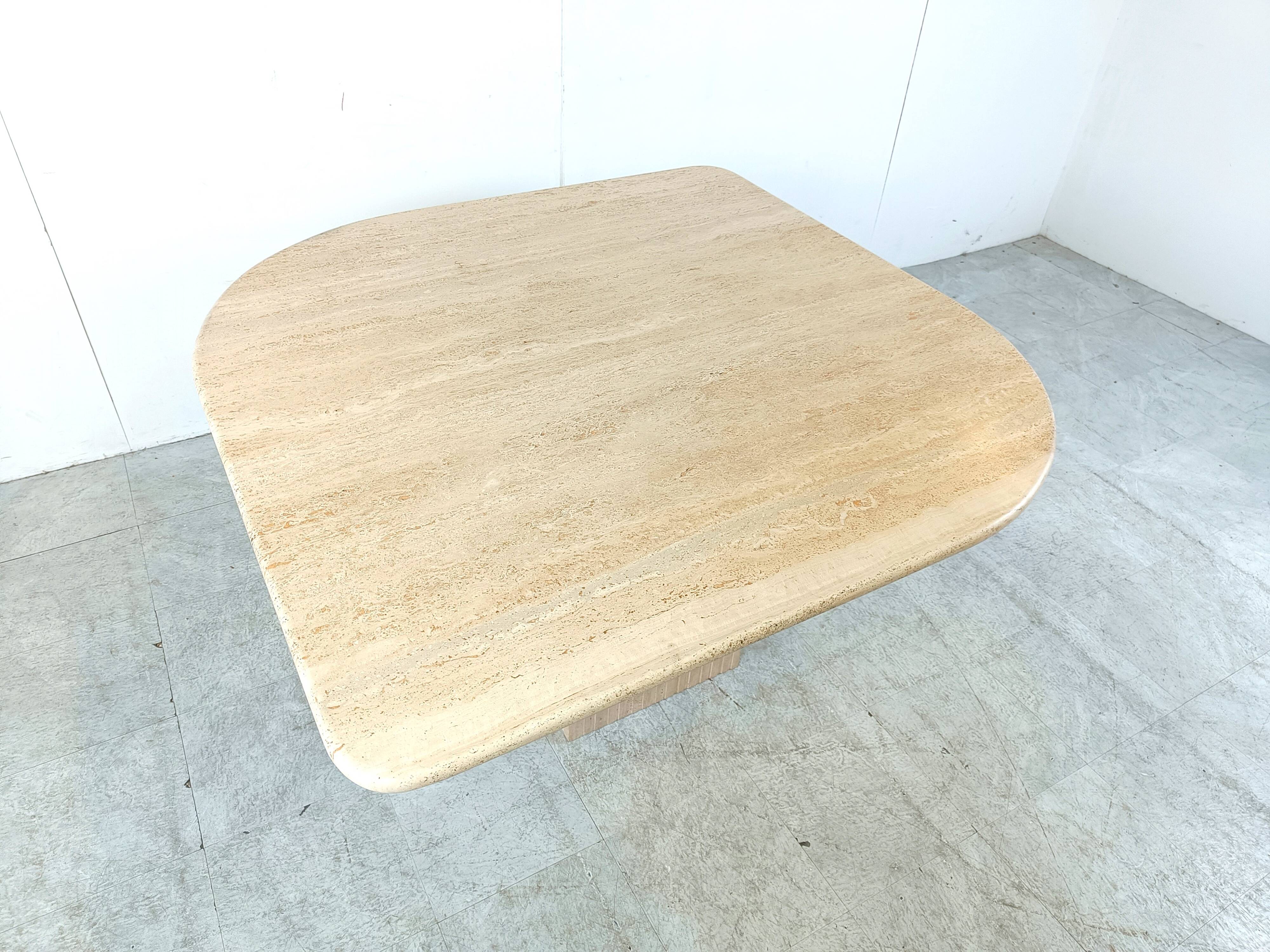 Vintage travertine dining table, 1970s