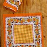 Set of 5 vintage orange napkins