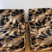 Armchairs Gerard Guermonprez 1970s Velvet Vintage Midcentury Hollywood