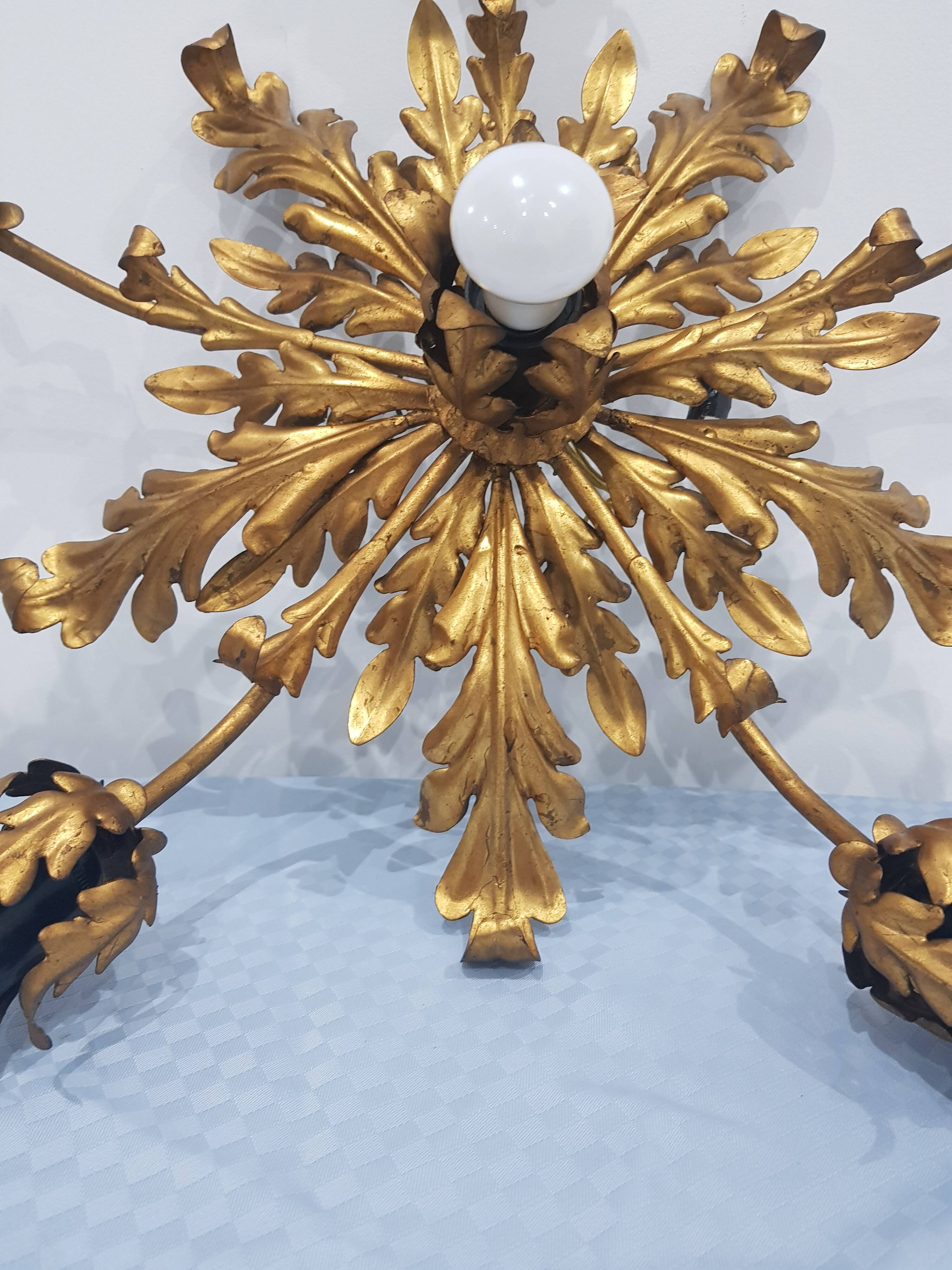 Ceiling lamp, Hans Kogl, Germany, 1960s, Hollywood Regency