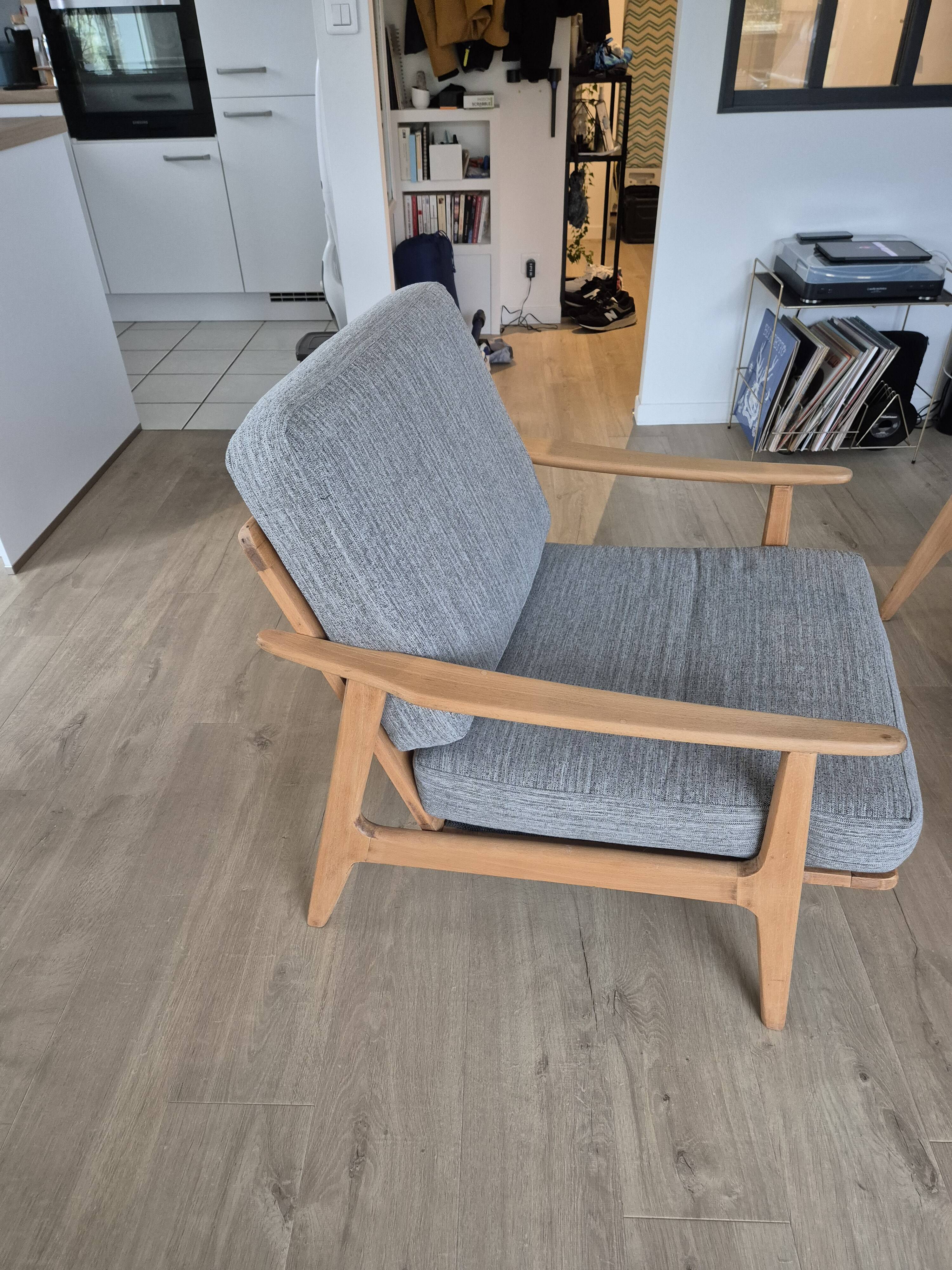 Magnifique ensemble de salon scandinave canapé et 2 fauteuils