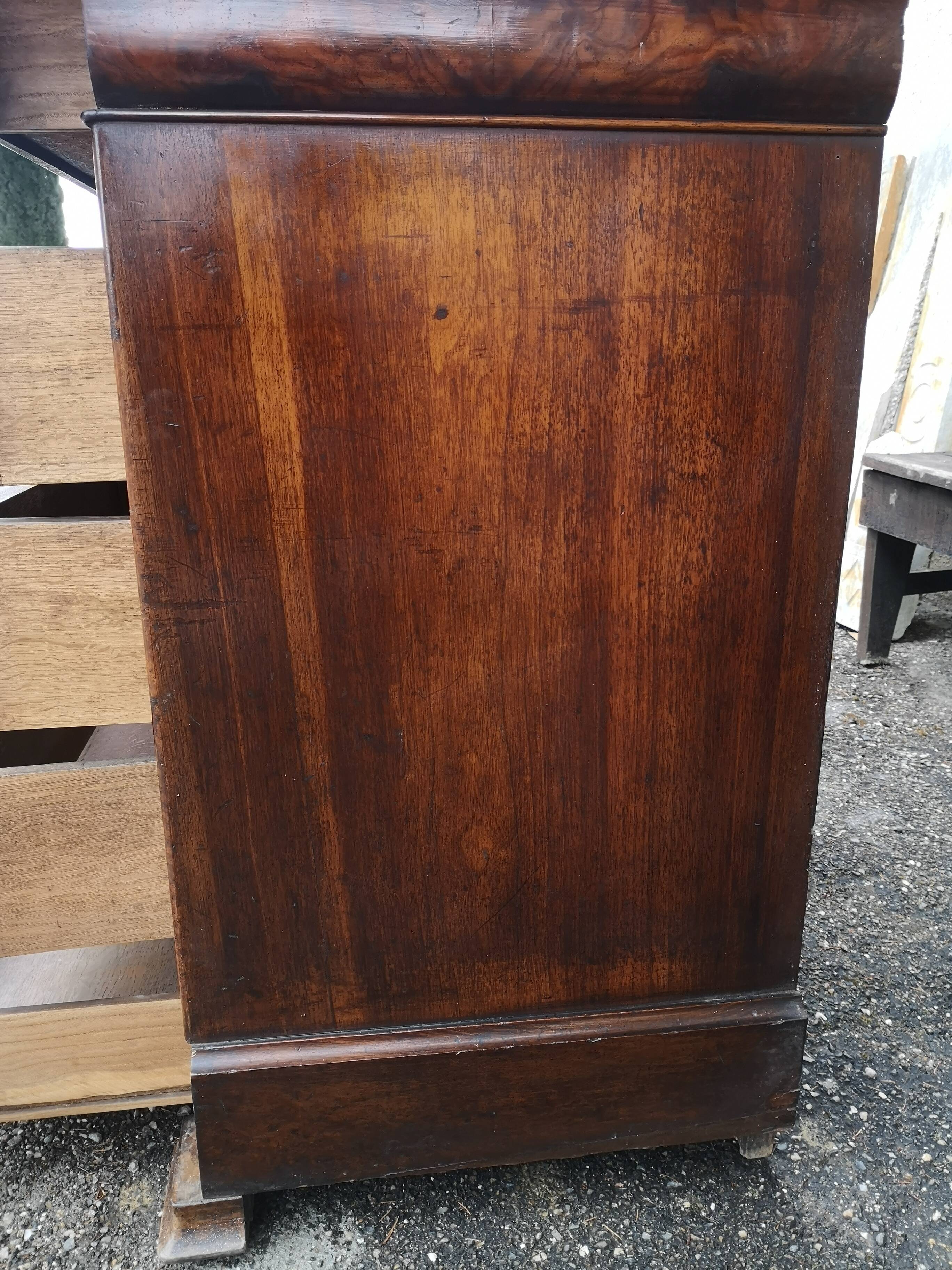 Louis Philippe burl walnut chest of drawers