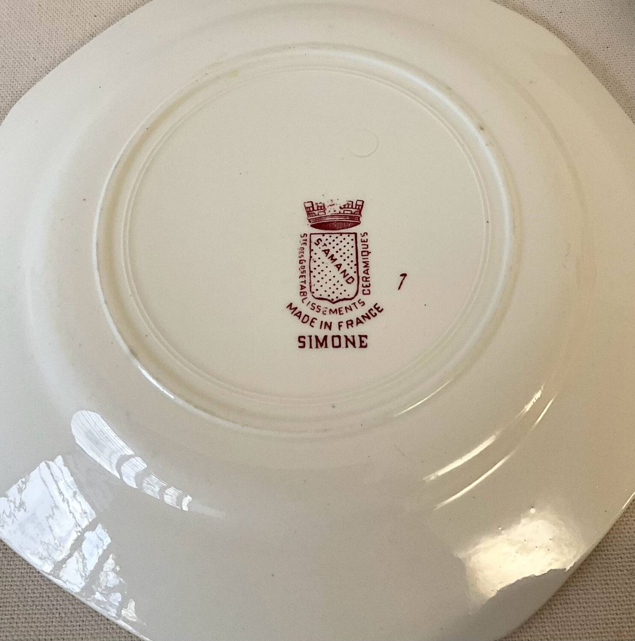 Set of 4 Sarreguemines Simone plates – Vintage floral design