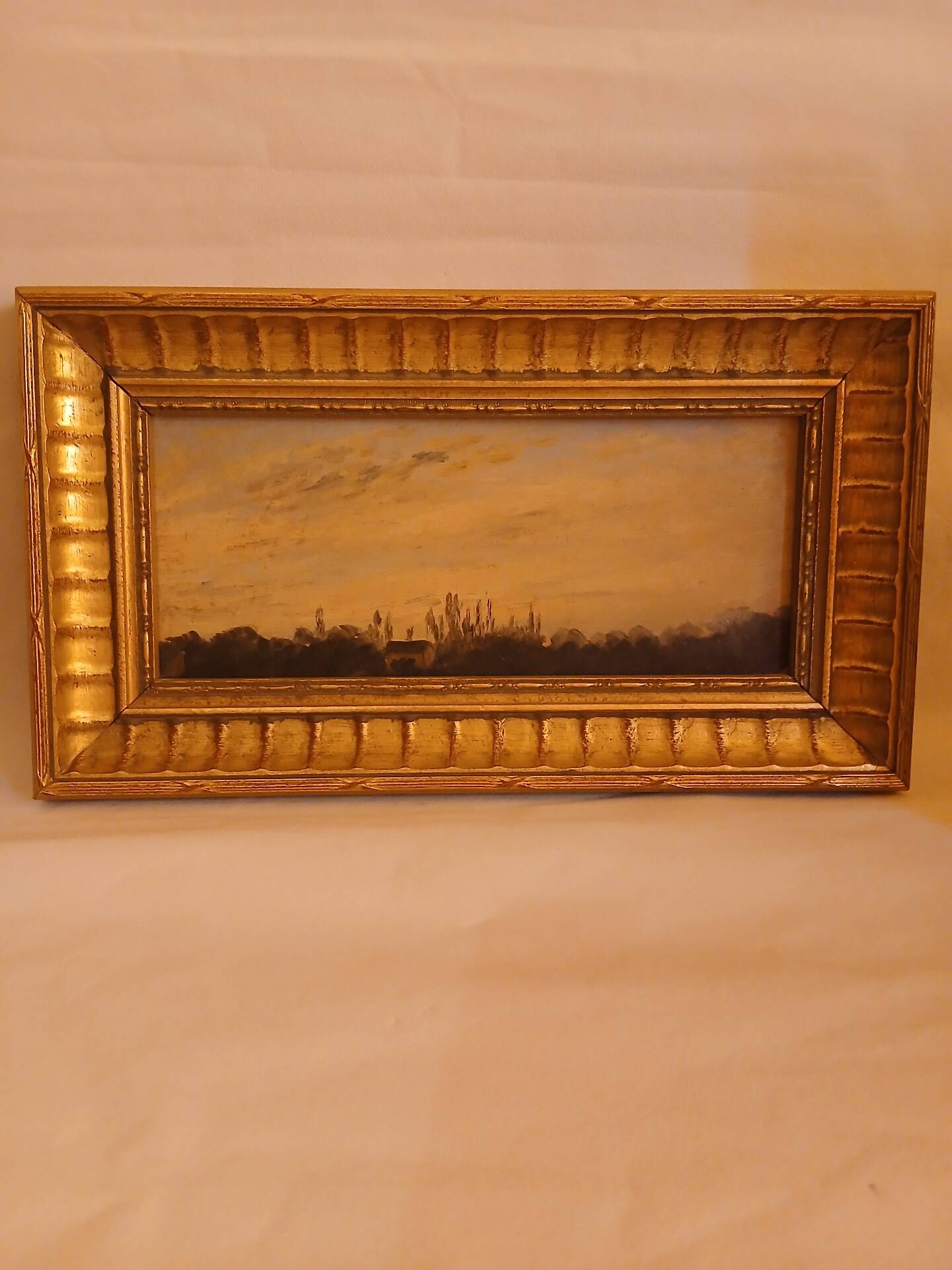 Painting table school of Barbizon France late 19th century