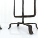 Pair of brutalist wrought iron candlesticks, France, three lights, signed