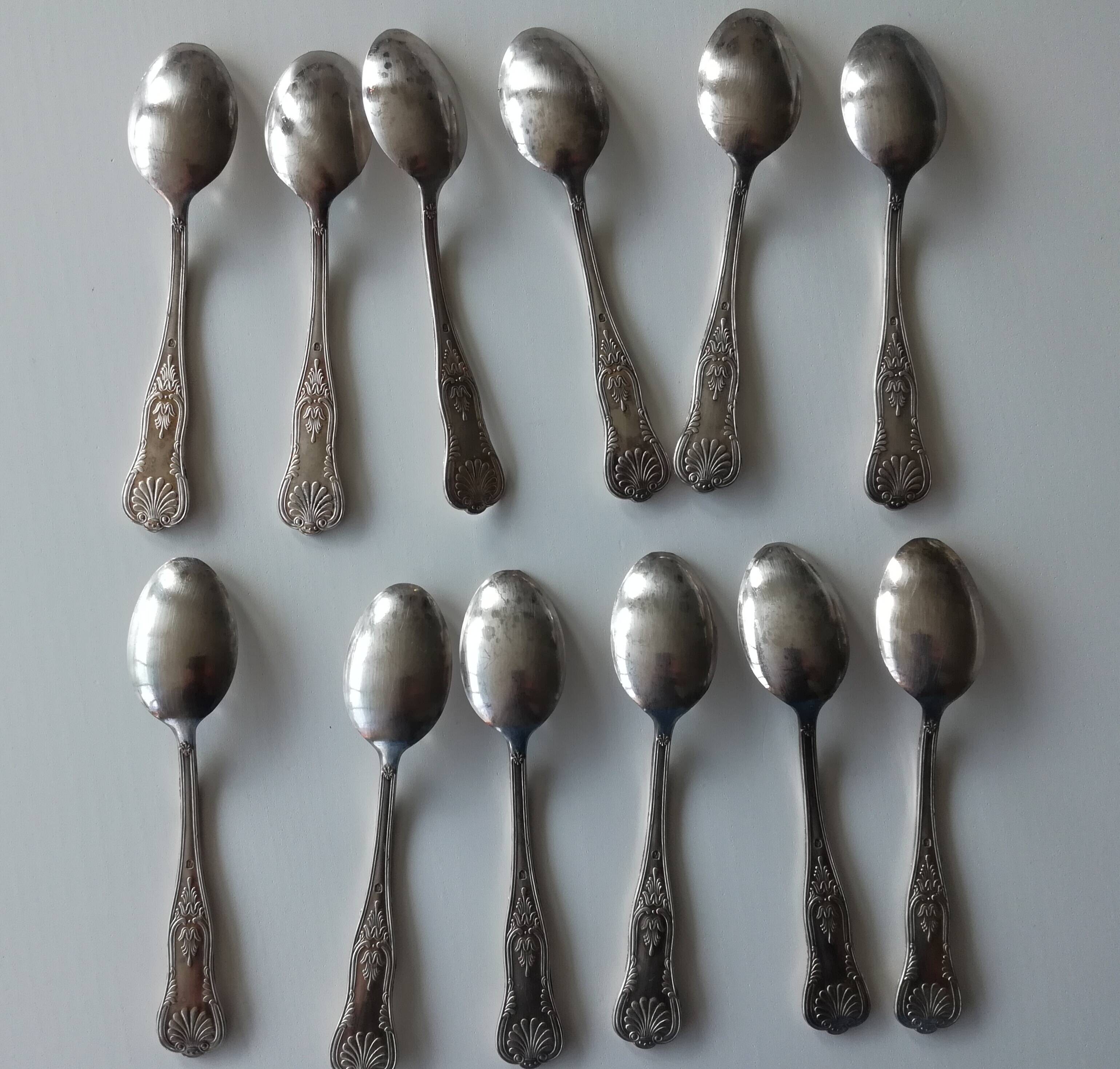 Silver metal cutlery