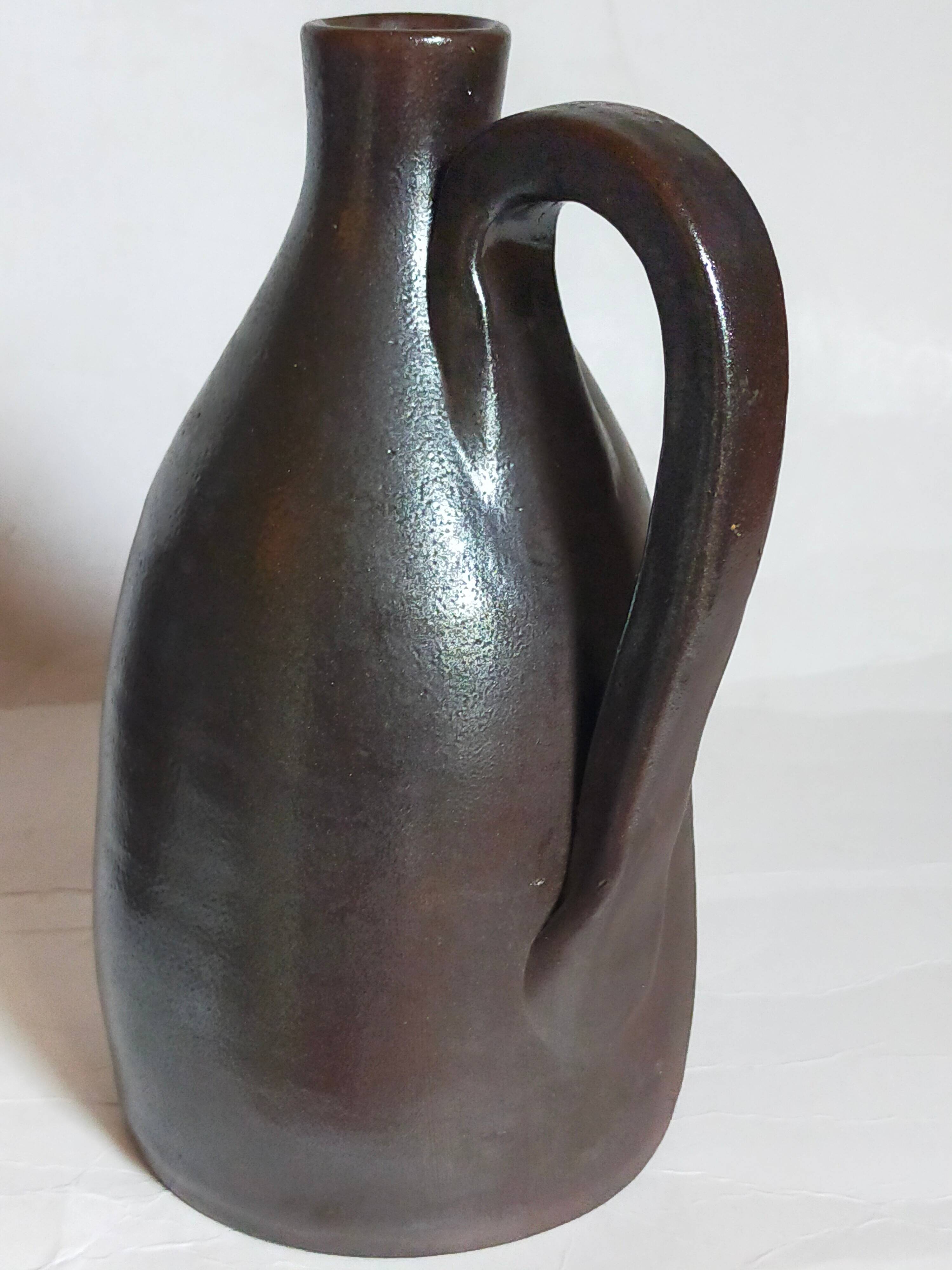 Duo of pottery by Jean Dubost in vintage Noron stoneware