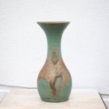 Vase vintage, vase balustre style raku, vase grand col, vase céramique vert céladon