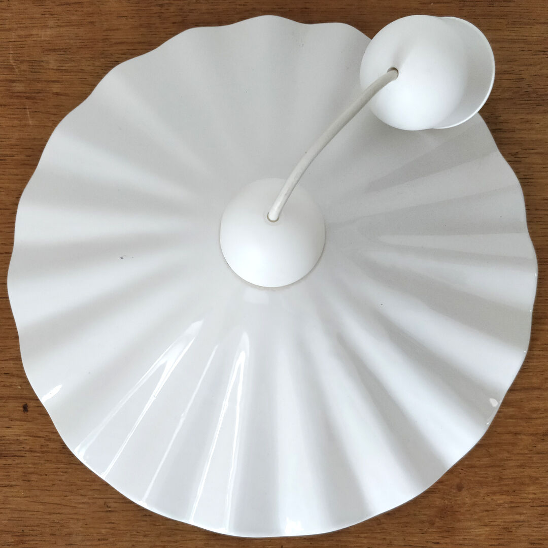 Vintage hanging in white porcelain shaped flower petal