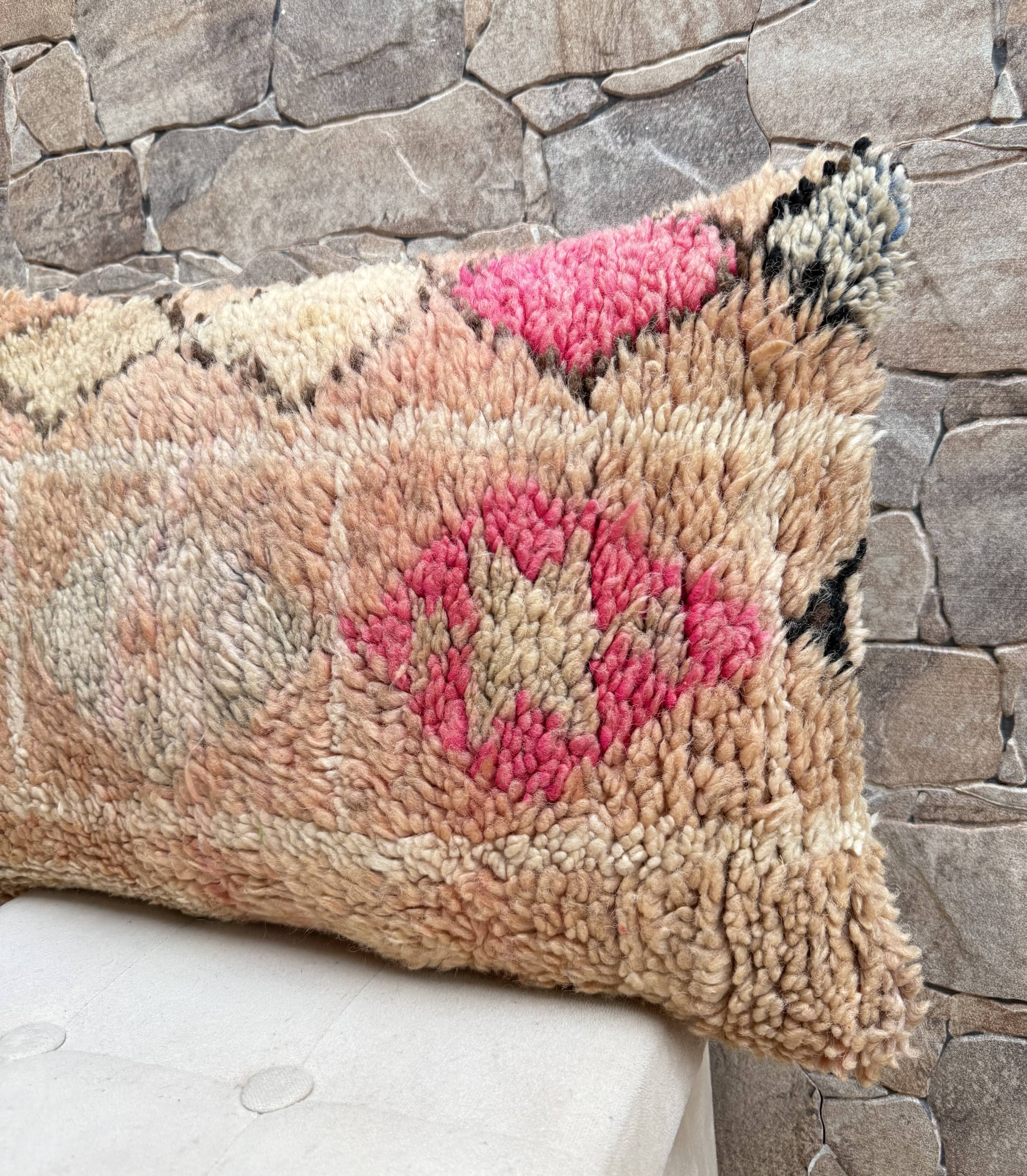 Vintage Berber wool cushion cover