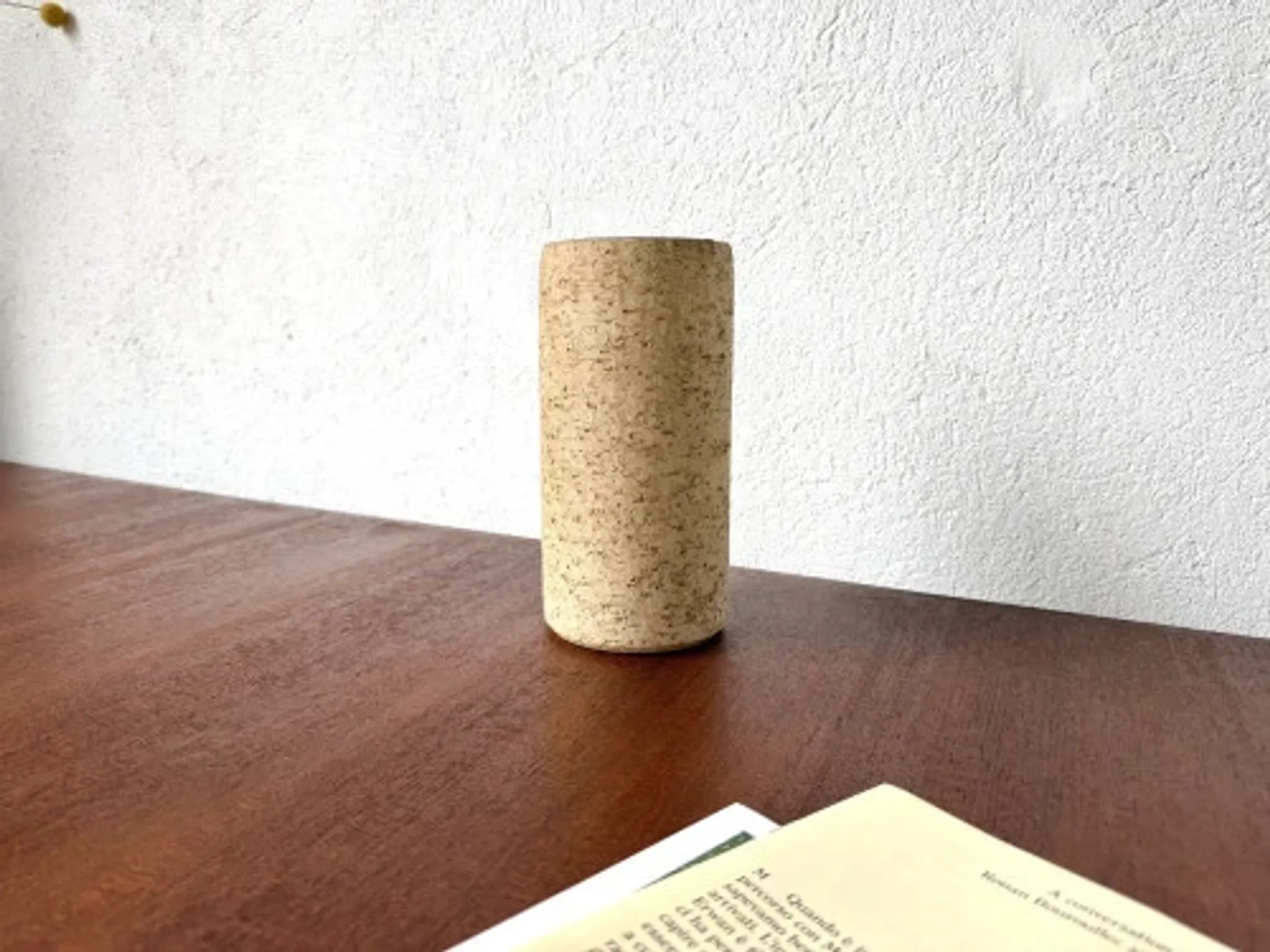 Cylindrical glazed stoneware vase, 1970s