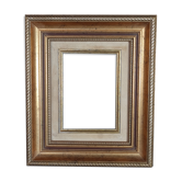 Cadre bois stuc doré feuille d'or 30x26 feuillure 16,4x11,9 cm