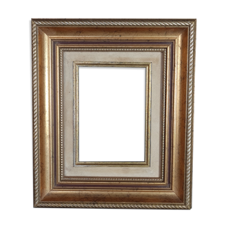 Frame wood stucco gilded gold leaf 30x26 foliage 16.4x11.9 cm