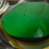 Vide poche sommerso vert et jaune par seguso, verre de murano, italie, 1970