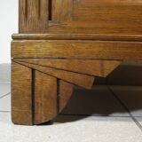 Art Deco oak and marble bedside table