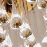 Set of two J.T. Kalmar Murano Raindrop hanging lamps, 1970 Austria