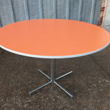 Orange round table 70