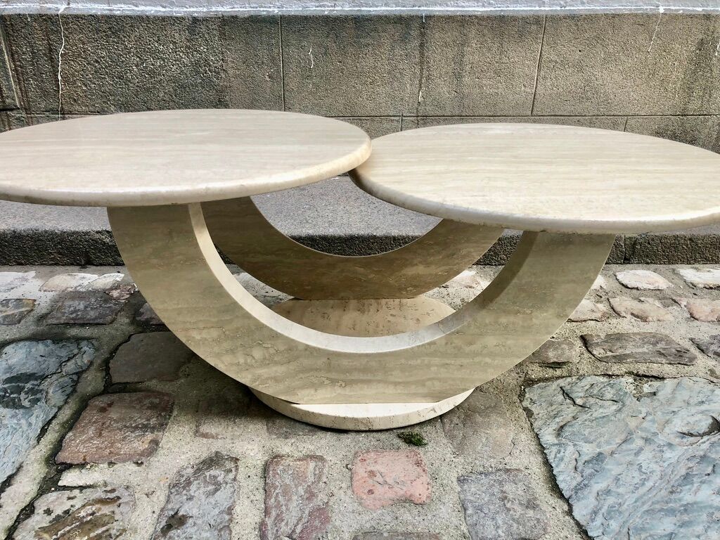 Italian travertine coffee table