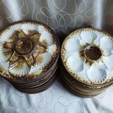 Set of 2 Longchamp oyster plates, vintage shell plates.