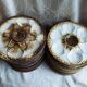 Set of 2 Longchamp oyster plates, vintage shellfish plates.