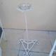 Pair of ottoman armchairs with wrought iron serving trolley, vintage garden, old design