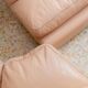 Vintage blush leather modular sofa Petronio by Tito Agnoli for Poltrona Frau, 1970s mid-century design