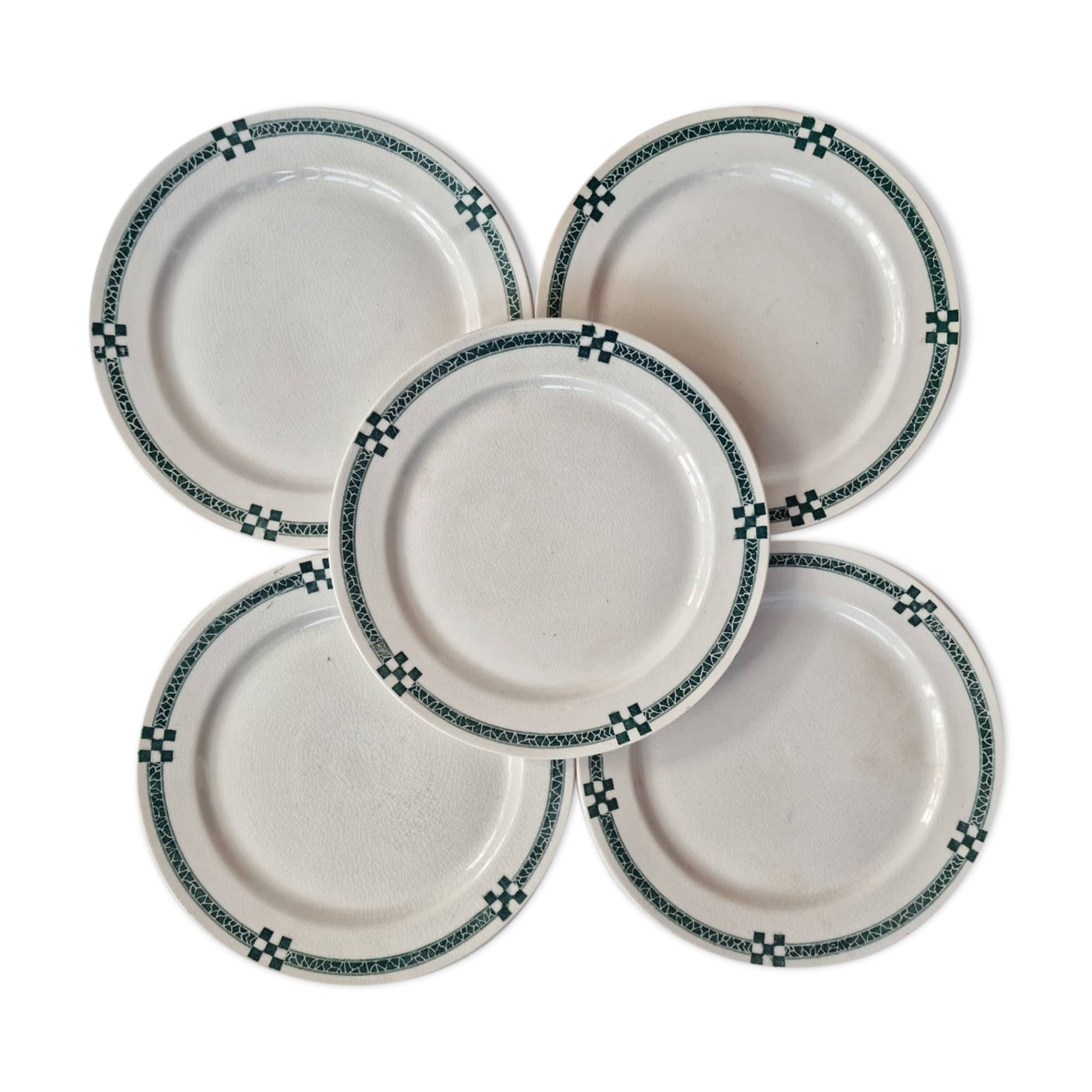 Set of 5 flat plates Nancy - Creil and Montereau