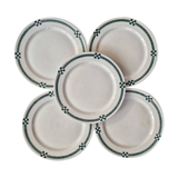 Set of 5 flat plates Nancy - Creil and Montereau