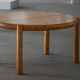Rainer Daumiller, extendable round dining table in pine, modern Danish style, 1970s.
