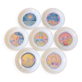 7 Paris porcelain table plates Days of the week zodiac signs