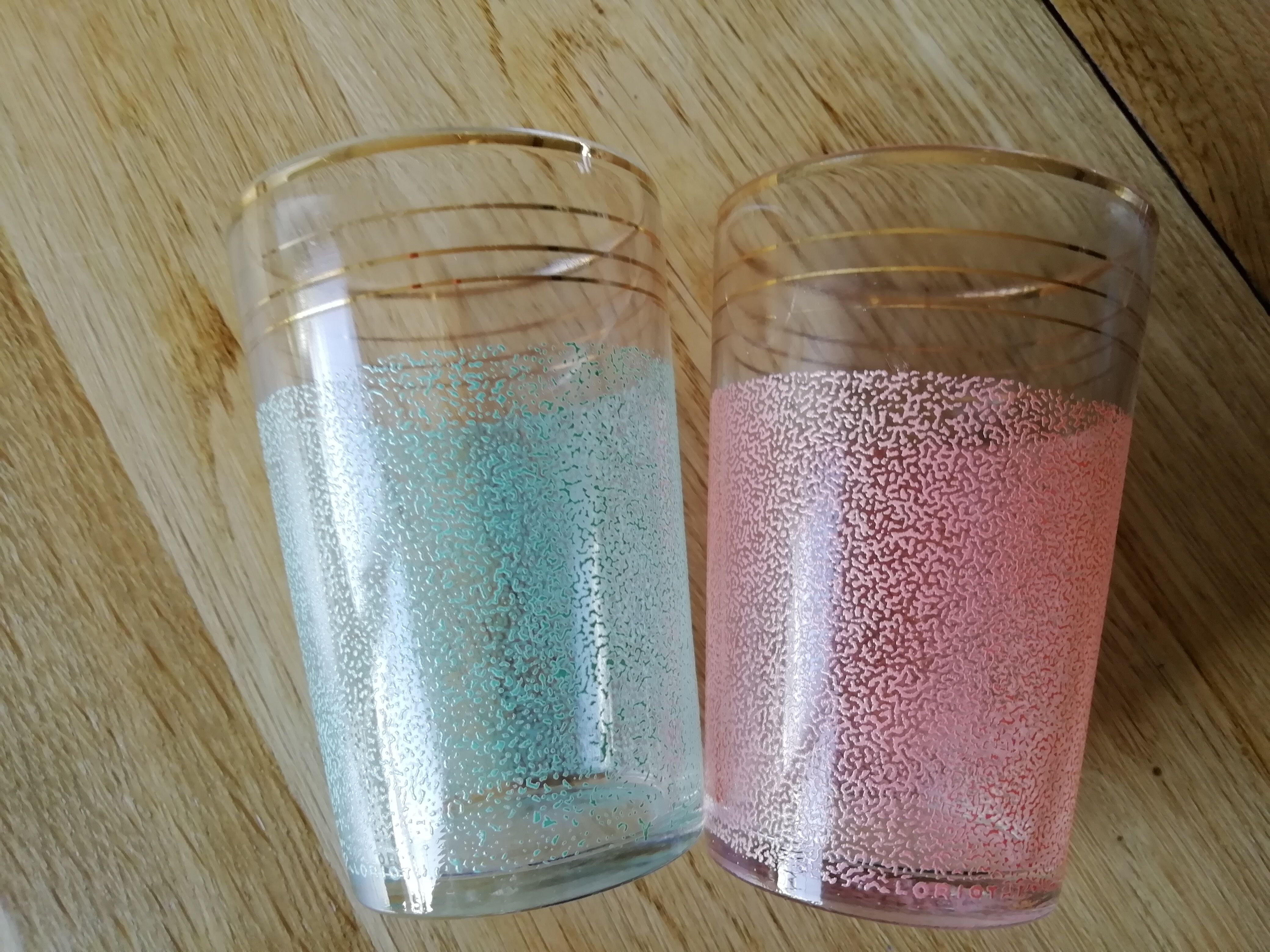 Pair of granite glasses