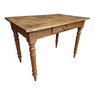 Table de ferme antique Table à manger française Table de bureau 64x104 cm