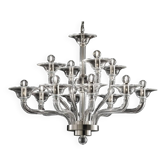 Chandelier en verre de Murano linéaire transparent moderne