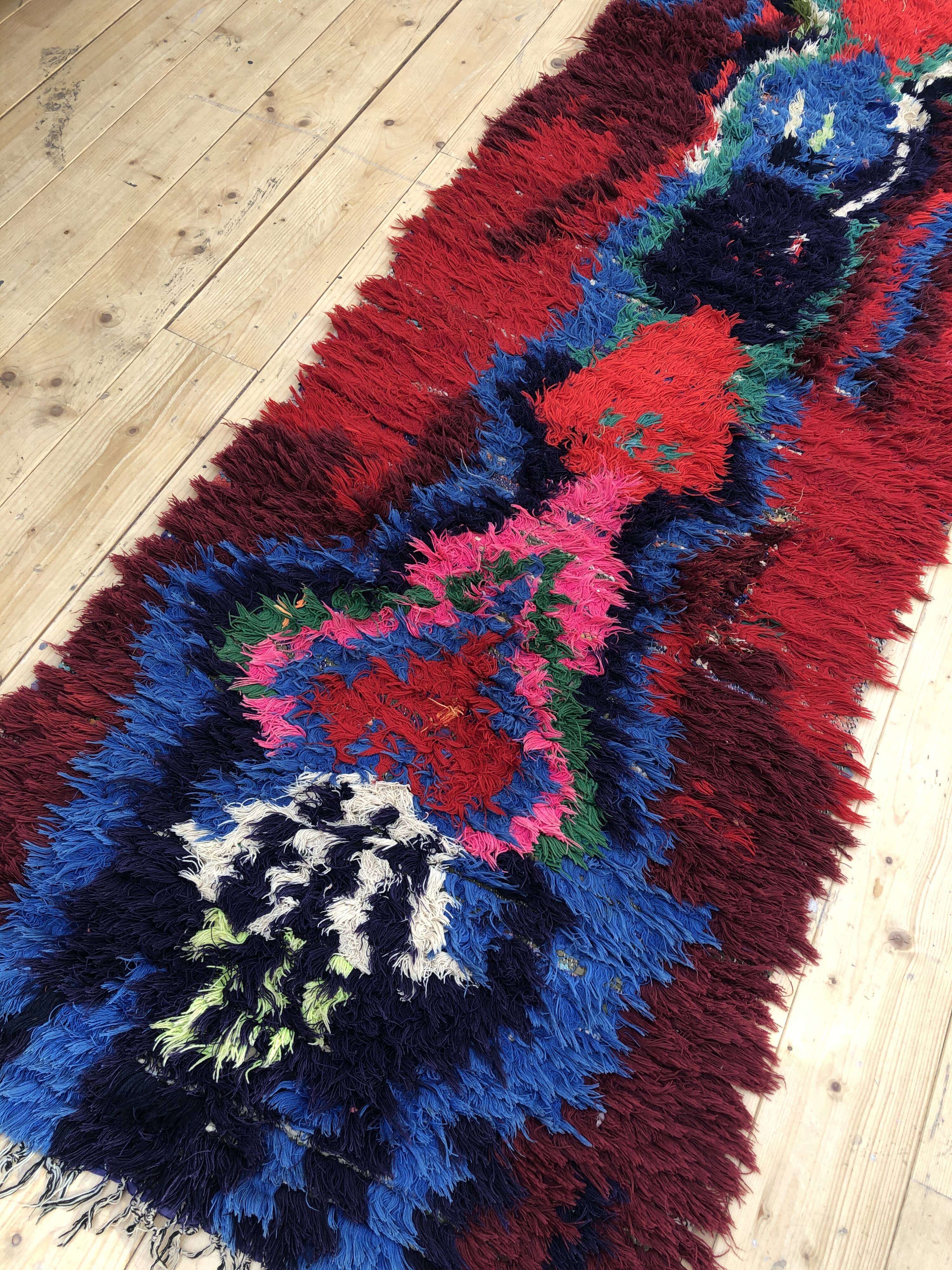 Moroccan Berber carpet Old Azilal 2.2x0.79m