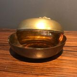 old empty box brass pocket with rose decoration
