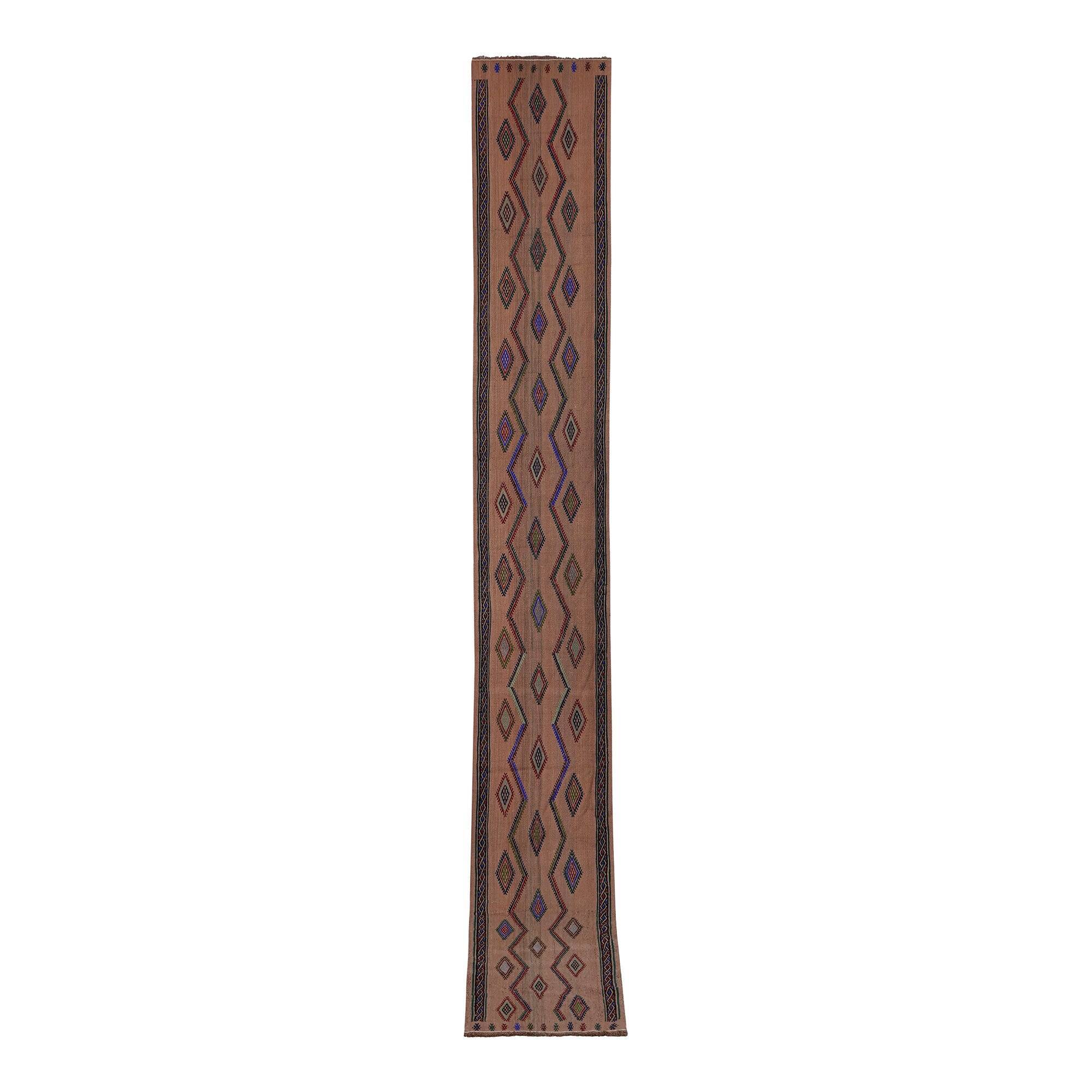 Vintage Turkish hallway rug 51x383 cm