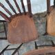 Antique set of 6 farmhouse patinated oak dining chairs, 19th century