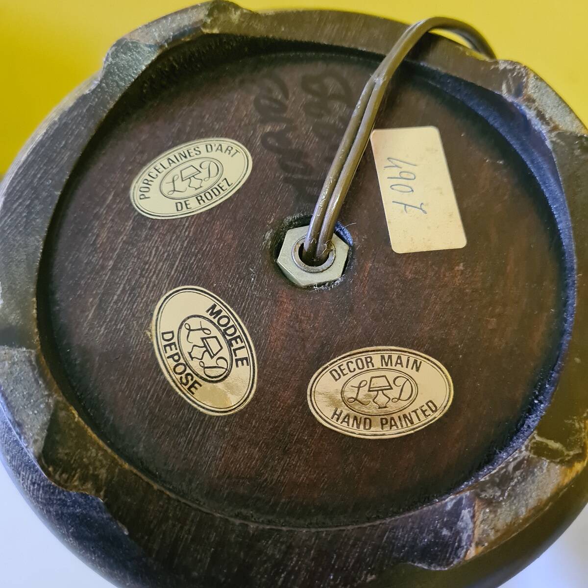 French Porcelain Table Lamp D'art De Rodez, from the 1980s