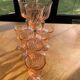 10 vintage rosaline pink glass wine glasses