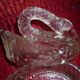 Swan-shaped glass butter dish