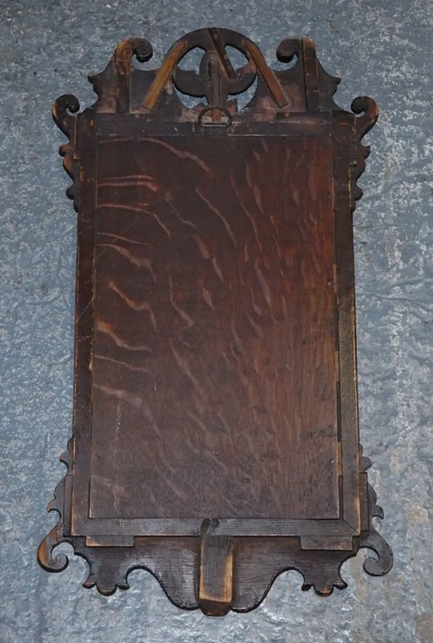 Antique Chippendale Wall Mirror in Gilded Wood with Phoenix, 1760s