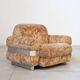 Chenille armchair with brushed aluminum profiles, 1970s