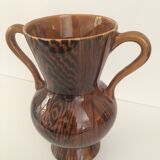 Vintage vase Sarreguemines mahogany model