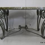 Marble and Forged Iron Low Table - 1950