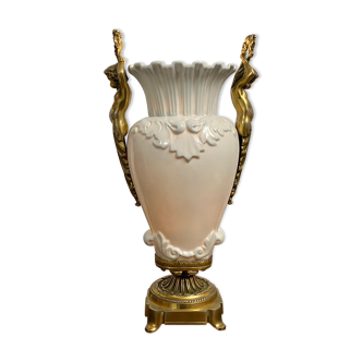 Lampe de chevet en porcelaine style Napoléon III du xxe siècle