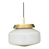 Vintage XL suspension globe in white opaline
